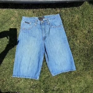 Rocawear Men's Jean Shorts 34 Blue‎ Baggy Denim Y2K Streetwear Hip Hop 2000s